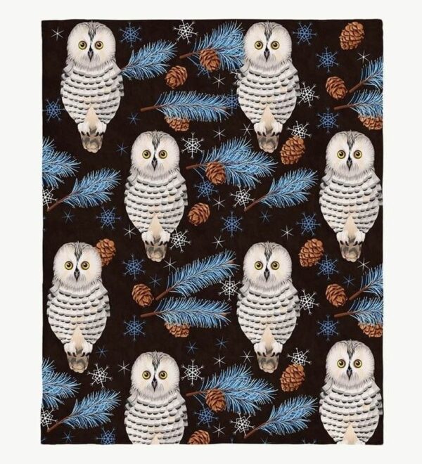 Christmas Owl Fleece Blanket Sherpa Blanket
