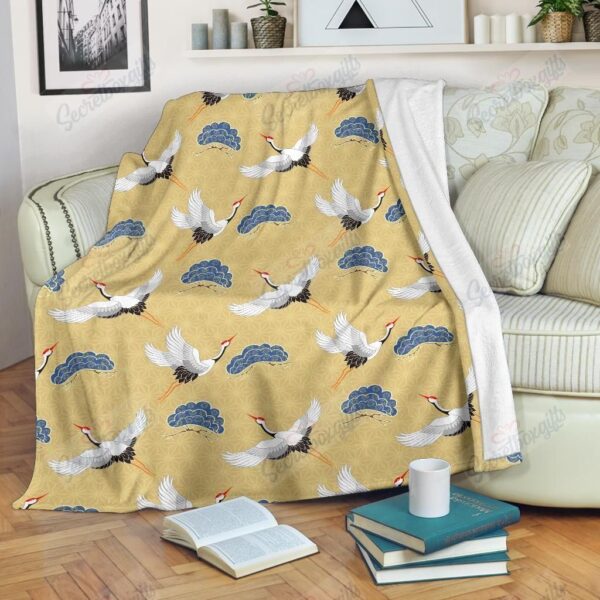 Heron Japanese Fleece Blanket Sherpa Blanket