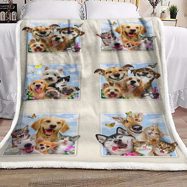 Dogs Fleece Blanket Sherpa Blanket