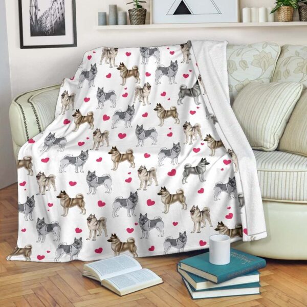 Norwegian Elkhound Heart Fleece Blanket Sherpa Blanket