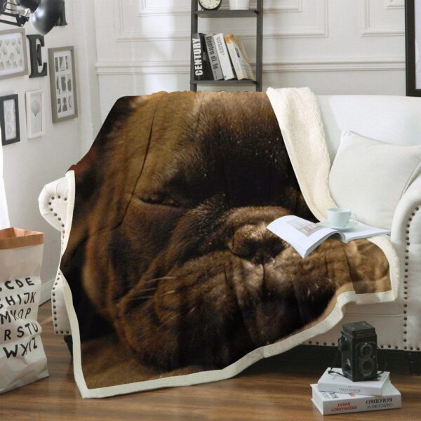 Bulldog Fleece Blanket Sherpa Blanket