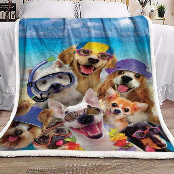 Dogs Fleece Blanket Sherpa Blanket