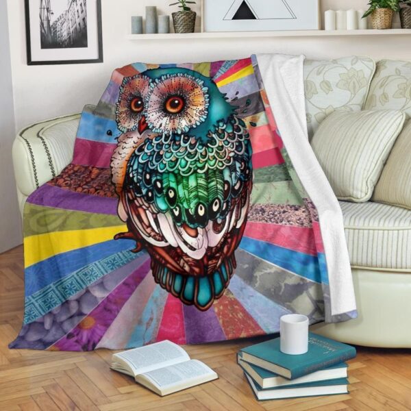 Owl Fleece Blanket Sherpa Blanket