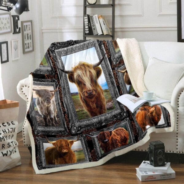Highland Cow Fleece Blanket Sherpa Blanket