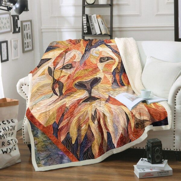 Lion Fleece Blanket Sherpa Blanket