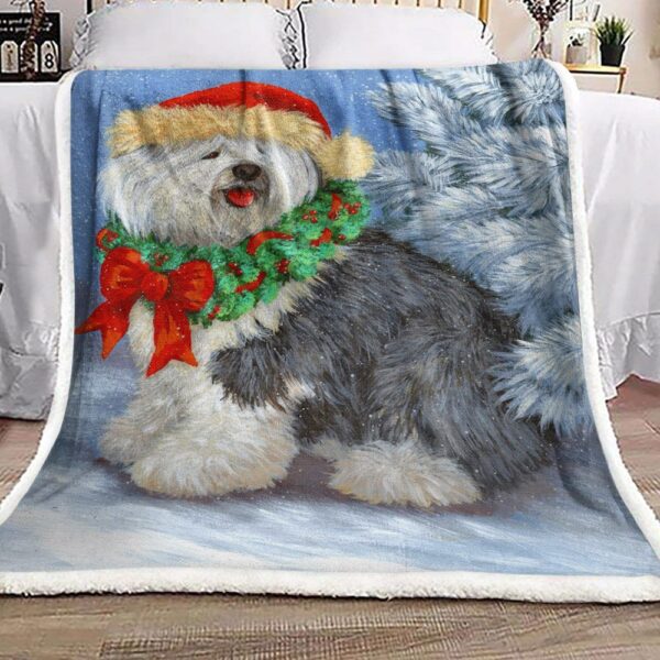 English Sheepdog Fleece Blanket Sherpa Blanket