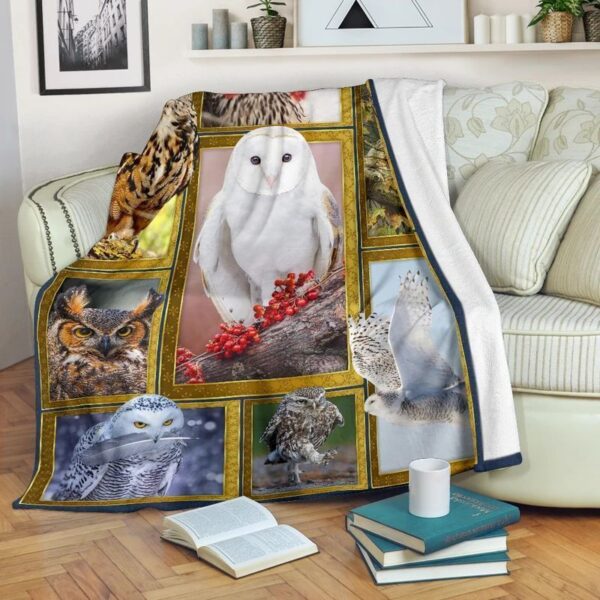 Owl Fleece Blanket Sherpa Blanket