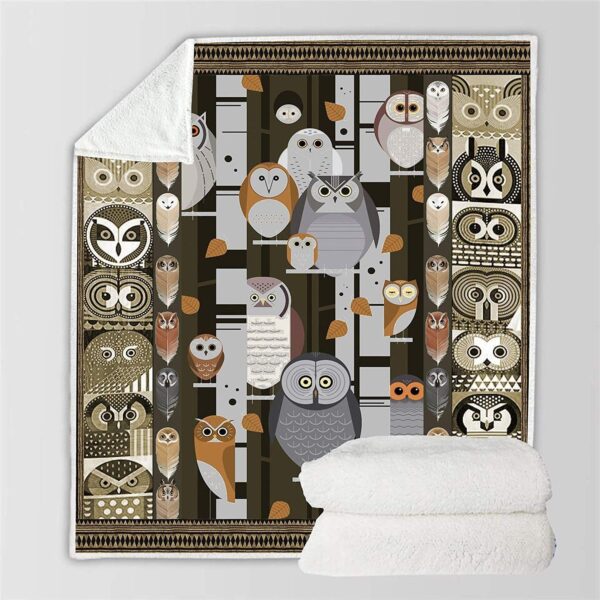 Owls Fleece Blanket Sherpa Blanket
