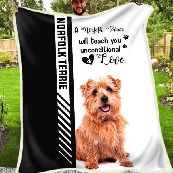 Norfolk Terrier Fleece Blanket Sherpa Blanket