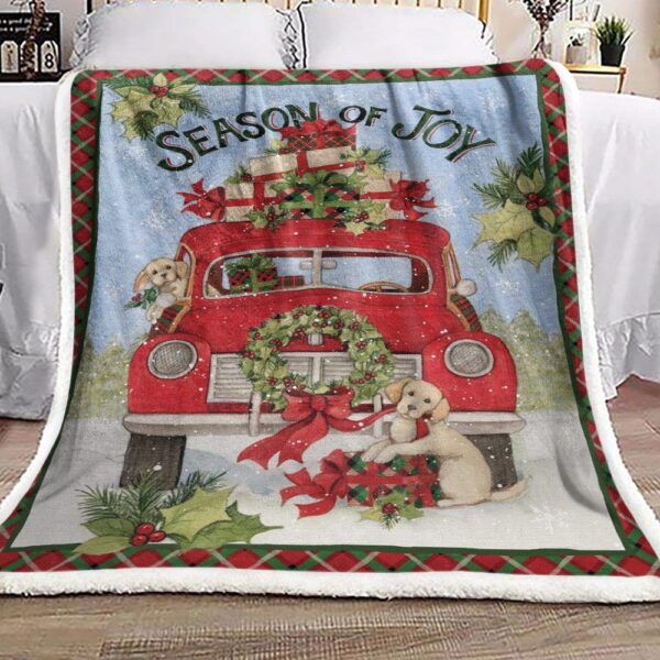 Christmas Car Dog Fleece Blanket Sherpa Blanket