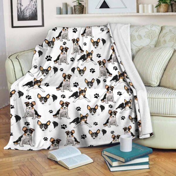 Rat Terrier Paw Fleece Blanket Sherpa Blanket