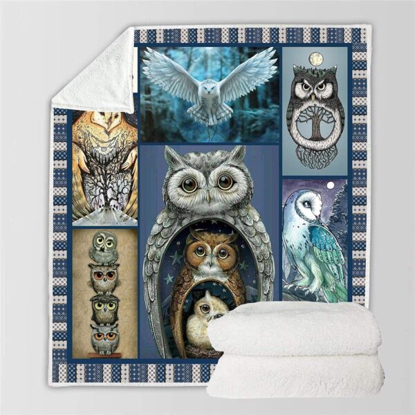 Owls Fleece Blanket Sherpa Blanket