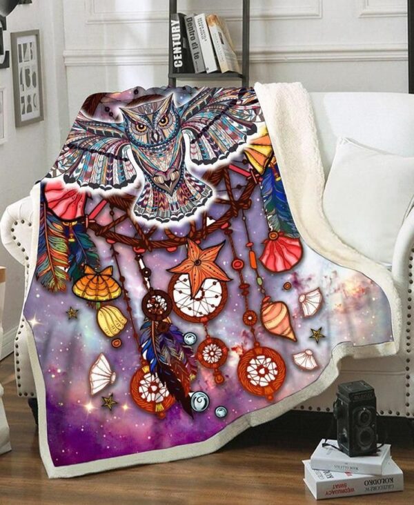 Owl Fleece Blanket Sherpa Blanket