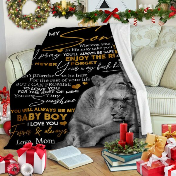 Lion Mom To Son Fleece Blanket Sherpa Blanket