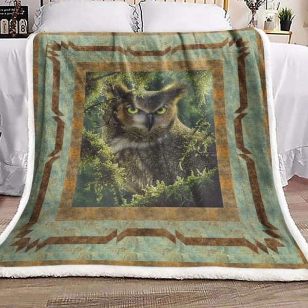 Owl Fleece Blanket Sherpa Blanket