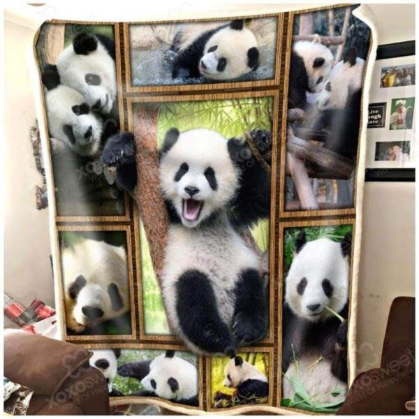 Panda Fleece Blanket Sherpa Blanket