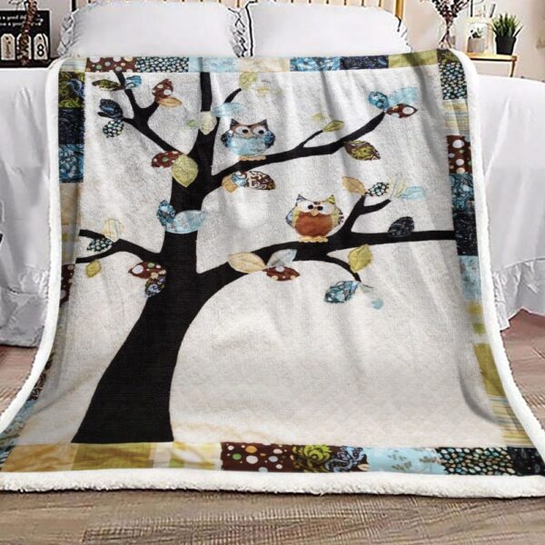 Owl Fleece Blanket Sherpa Blanket
