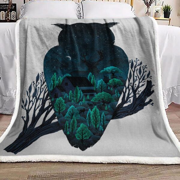 Owl Fleece Blanket Sherpa Blanket