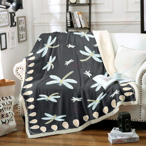 Dragonflies Fleece Blanket Sherpa Blanket