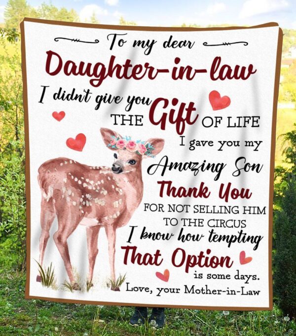 Dear Daughter In Law Little Deer Fleece Blanket Sherpa Blanket