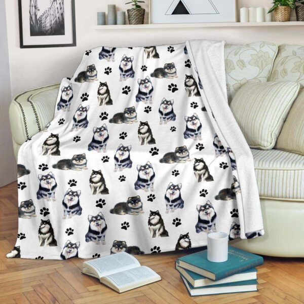 Finnish Lapphund Paw Fleece Blanket Sherpa Blanket