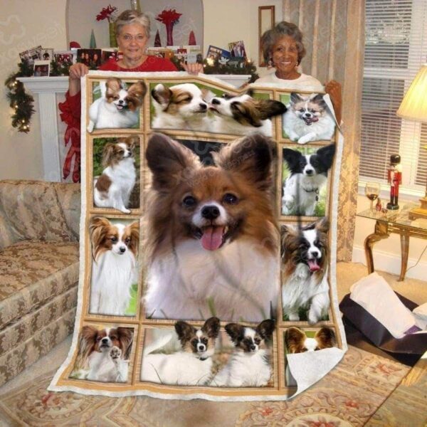 Papillon Dog Fleece Blanket Sherpa Blanket