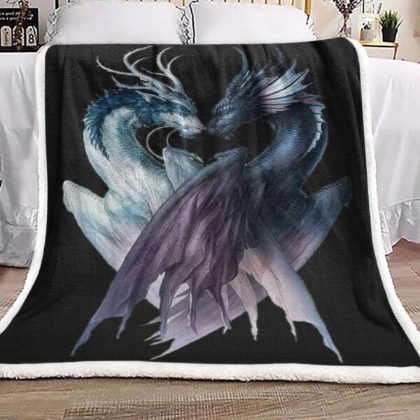 Dragon Couple Fleece Blanket Sherpa Blanket