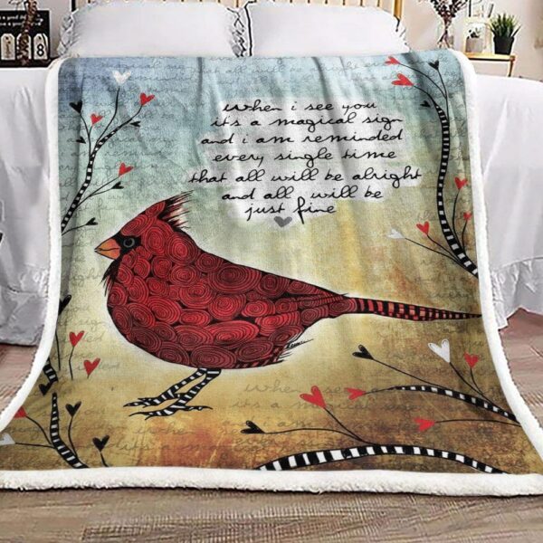 Cardinal Fleece Blanket Sherpa Blanket