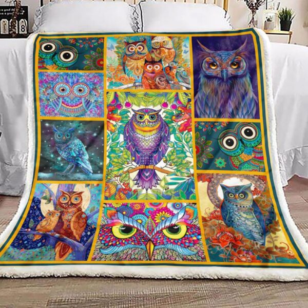 Owl Fleece Blanket Sherpa Blanket