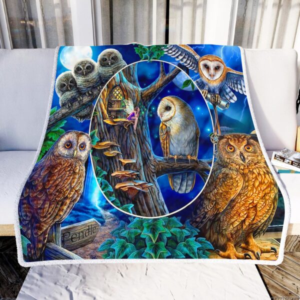 Owl Family Fleece Blanket Sherpa Blanket