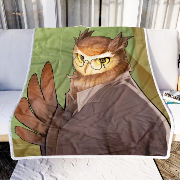 Owl Professor Fleece Blanket Sherpa Blanket