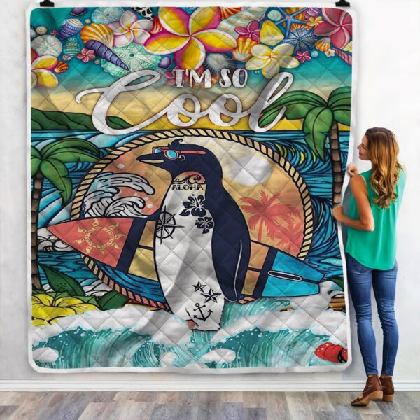 Hawaii Penguin Fleece Blanket Sherpa Blanket