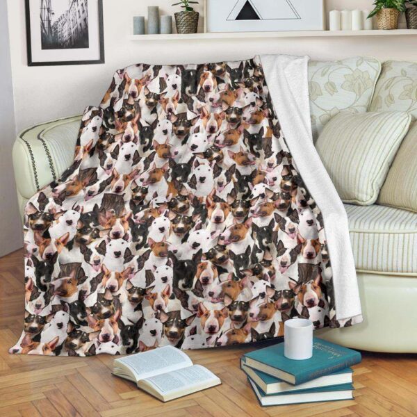 Bull Terrier Full Face Fleece Blanket Sherpa Blanket