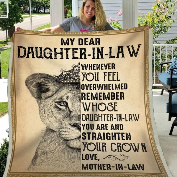 Daughter In Law Remember Whose Daughter In Law You Are And Straighten Your Crown Fleece Blanket Sherpa Blanket