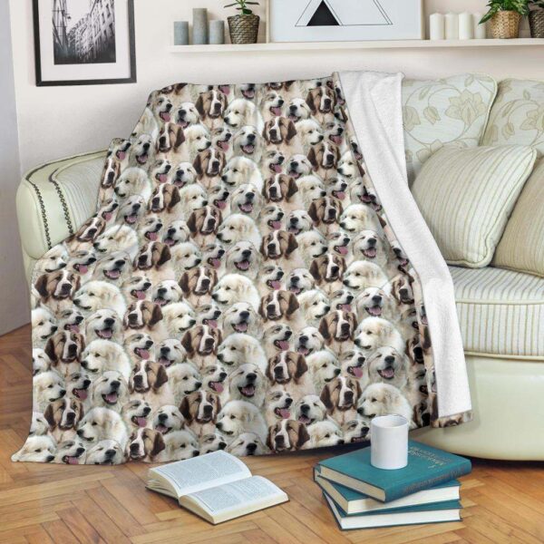 Pyrenean Mastiff Full Face Fleece Blanket Sherpa Blanket