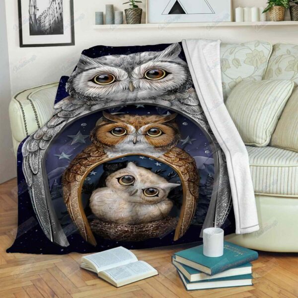 Owl Family Fleece Blanket Sherpa Blanket