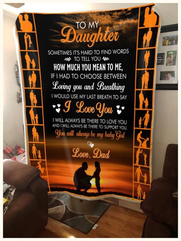 From Dad To My Daughter How Much You Mean To Me Fleece Blanket Sherpa Blanket