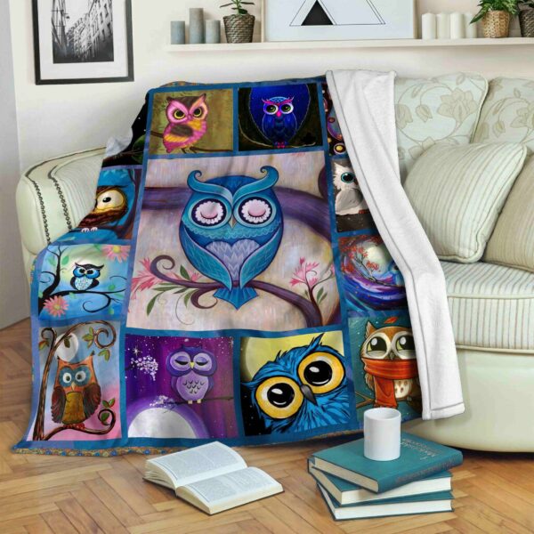 Owl Sleeping Fleece Blanket Sherpa Blanket