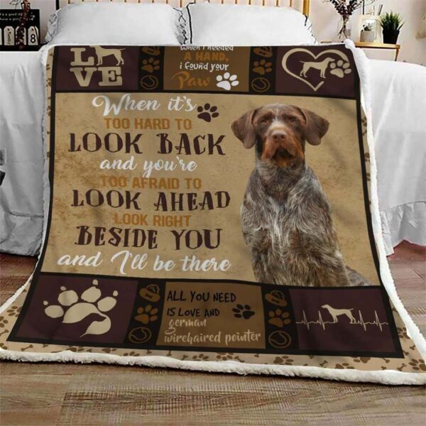 German Wirehaired Pointer Fleece Blanket Sherpa Blanket