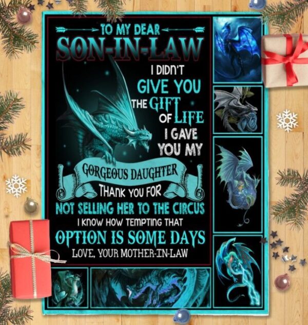 Dragon Mom To Son In Law Fleece Blanket Sherpa Blanket