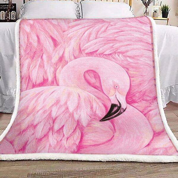 Feather Flamingo Fleece Blanket Sherpa Blanket