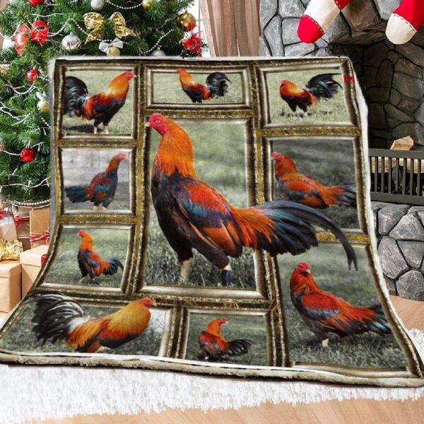 Rooster Fleece Blanket Sherpa Blanket