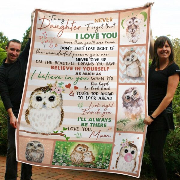 To My Daughter Owl Fleece Blanket Sherpa Blanket