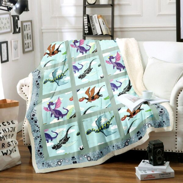 Cute Dragon Fleece Blanket Sherpa Blanket