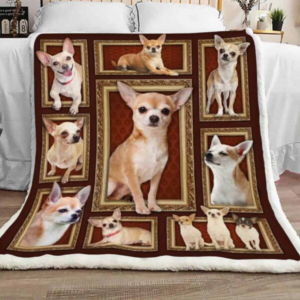 Lovely Chihuahua Fleece Blanket Sherpa Blanket