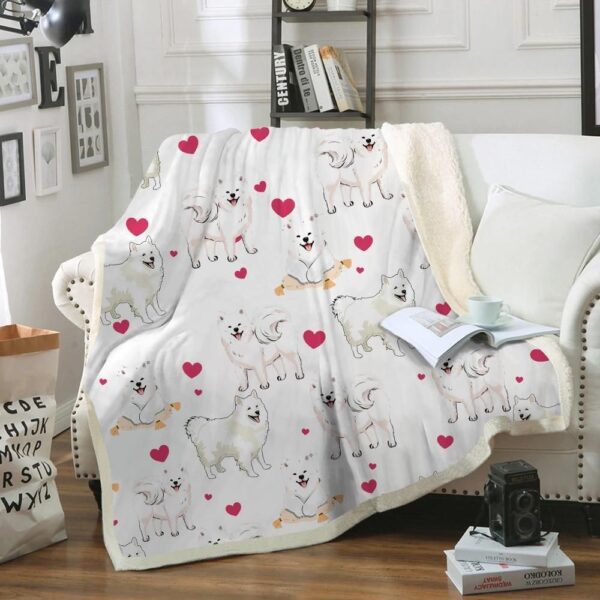 Samoyed Fleece Blanket Sherpa Blanket