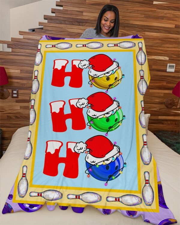 Bowling Ho Ho Ho Fleece Blanket Sherpa Blanket