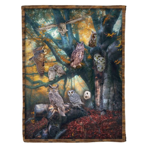 Owl Fleece Blanket Sherpa Blanket