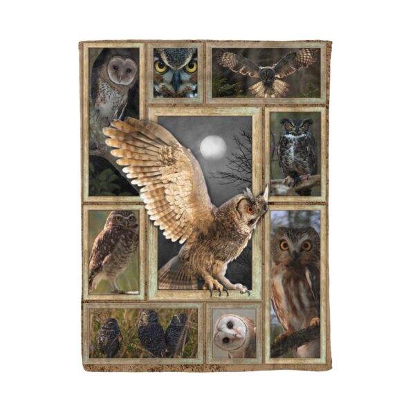 Owl Fleece Blanket Sherpa Blanket