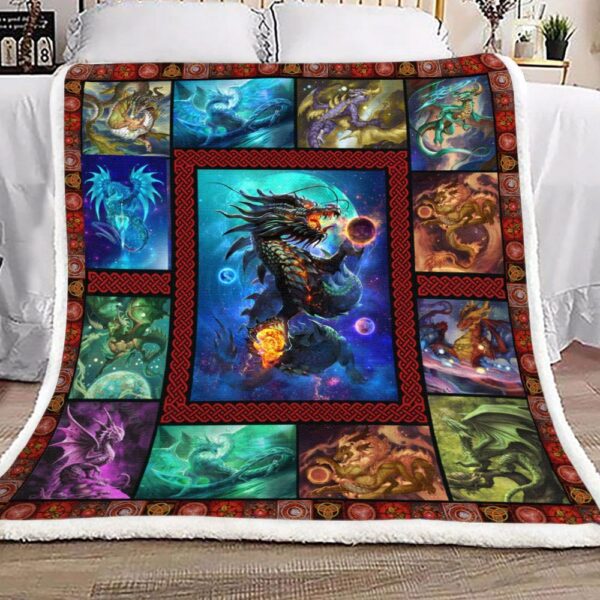 Celtic Dragon Fleece Blanket Sherpa Blanket